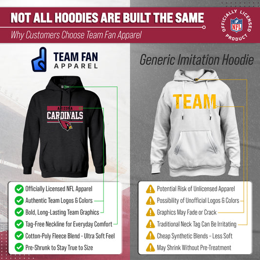 Arizona Cardinals NFL Adult Gameday Charcoal Hooded Sweatshirt - Charcoal