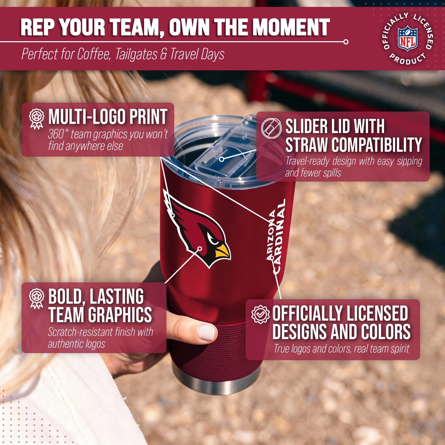 Arizona Cardinals NFL 30oz Gameday Stainless Steel Tumbler - Cardinal