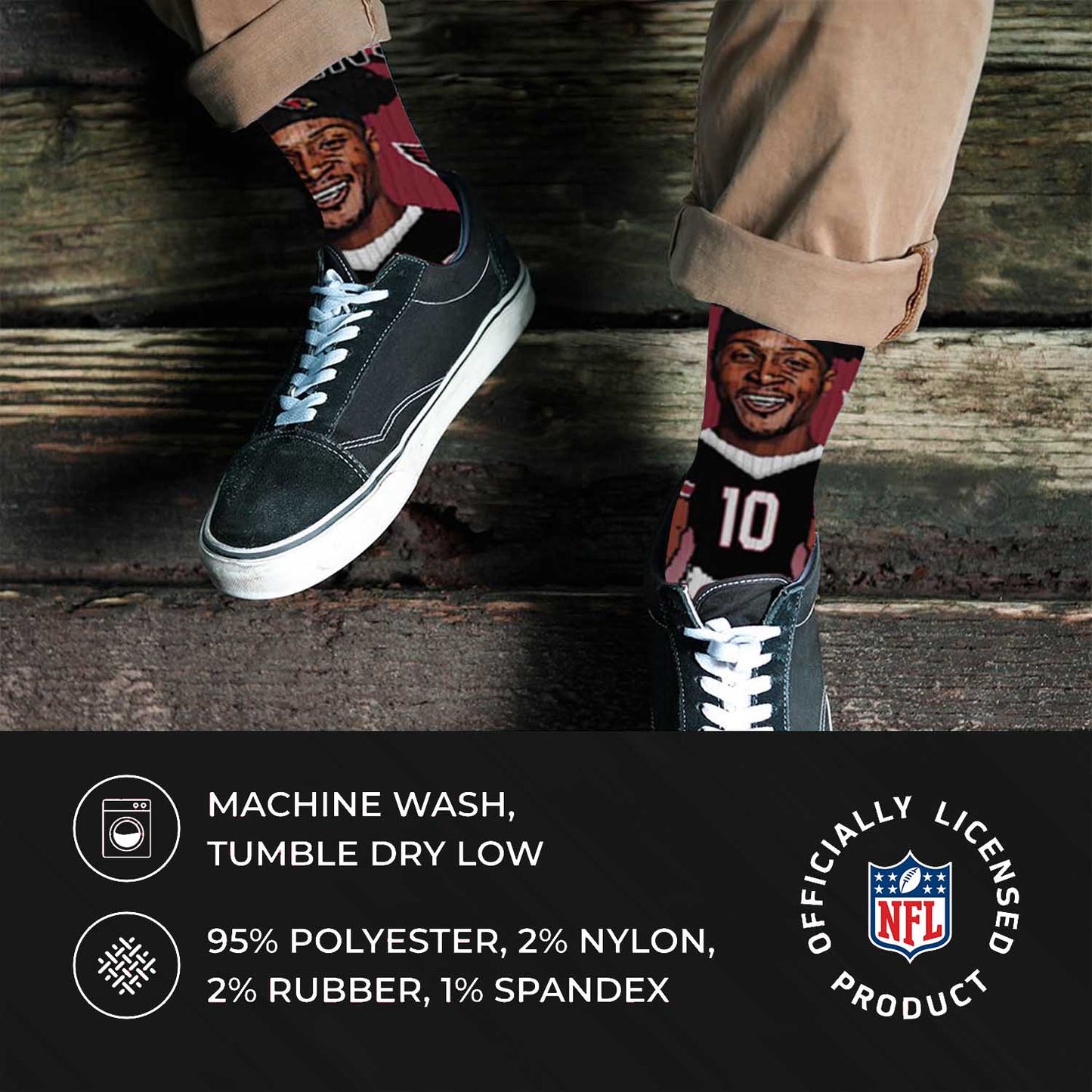 Arizona Cardinals FBF NFL Youth V Curve MVP Deandre Hopkins Player Crew Socks - Cardinal #10