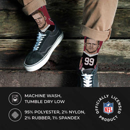 Arizona Cardinals For Bare Feet J.J. Watt  MVP Crew Socks - Cardinal #99