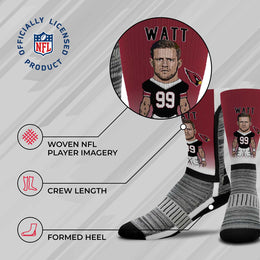 Arizona Cardinals For Bare Feet J.J. Watt  MVP Crew Socks - Cardinal #99