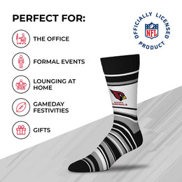 Arizona Cardinals NFL Adult Striped Dress Socks - Black