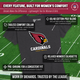 Arizona Cardinals Women's NFL Ultimate Fan Logo Short Sleeve T-Shirt - Black