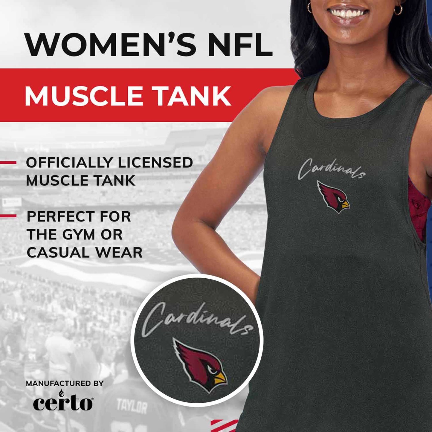 Arizona Cardinals NFL Women's Muscle Tank - Black