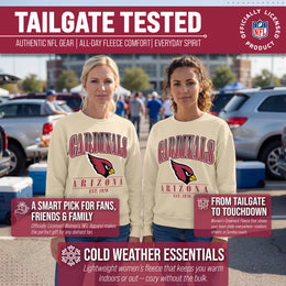 Arizona Cardinals Womens NFL Starstruck Crewneck Pullover - Cream