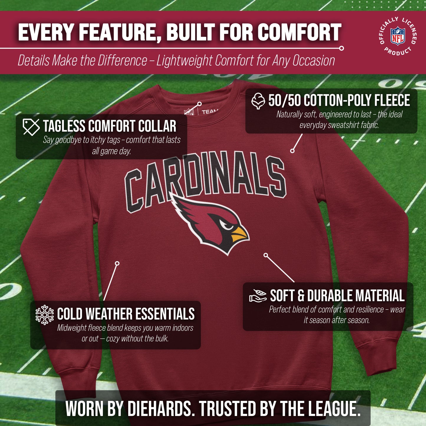 Arizona Cardinals NFL Home Team Crew - Cardinal