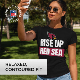 Arizona Cardinals NFL Womens Plus Size Team Slogan Short Sleeve T-Shirt - Black