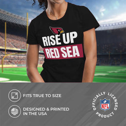 Arizona Cardinals NFL Womens Plus Size Team Slogan Short Sleeve T-Shirt - Black