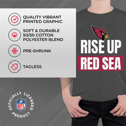 Arizona Cardinals NFL Youth Team Slogan Short Sleeve Lightweight T Shirt - Charcoal