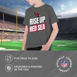 Arizona Cardinals NFL Youth Team Slogan Short Sleeve Lightweight T Shirt - Charcoal