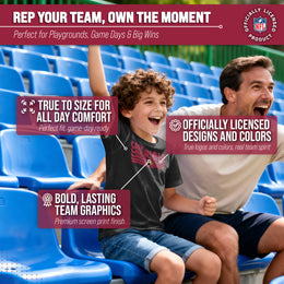 Arizona Cardinals NFL Youth Repeating Logo Football T-Shirt Unisex Tag Free Comfortable - Black