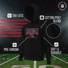 Arizona Cardinals NFL Youth Overtime Blueprint Football Fleece Hooded Sweatshirt - Black