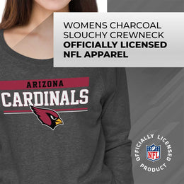 Arizona Cardinals NFL Womens Charcoal Crew Neck Football Apparel - Charcoal