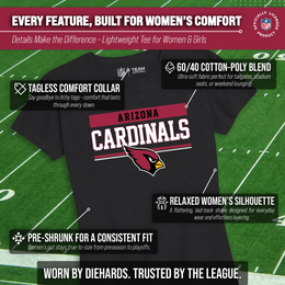 Arizona Cardinals NFL Women's Team Block Charcoal Tagless T-Shirt - Charcoal