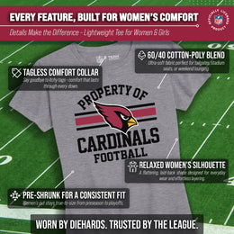 Arizona Cardinals NFL Womens Short Sleeve Property of Tshirt - Gray