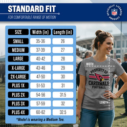 Arizona Cardinals NFL Womens Short Sleeve Property of Tshirt - Gray
