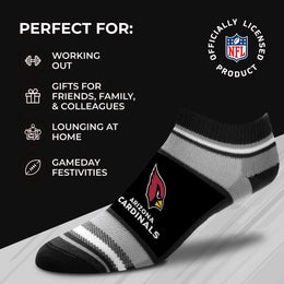 Arizona Cardinals Adult Marquis Addition No Show Socks - Black