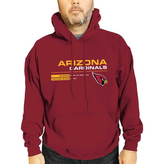 Arizona Cardinals Adult NFL Speed Stat Sheet Fleece Hooded Sweatshirt - Cardinal