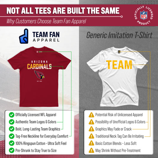 Arizona Cardinals Adult NFL Diagonal Fade Color Block T-Shirt - Cardinal