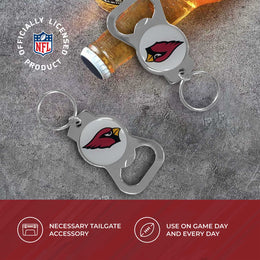 Arizona Cardinals NFL Bottle Opener Keychain Bundle - Black