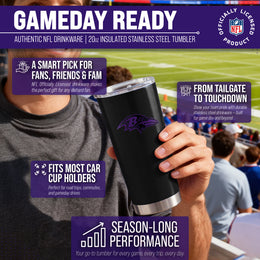 Baltimore Ravens NFL 20oz Gameday Stainless Steel Tumbler - Black