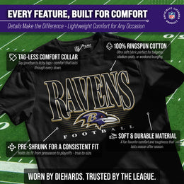 Baltimore Ravens NFL Adult Overtime Blueprint Tag-Less T-Shirt - Black