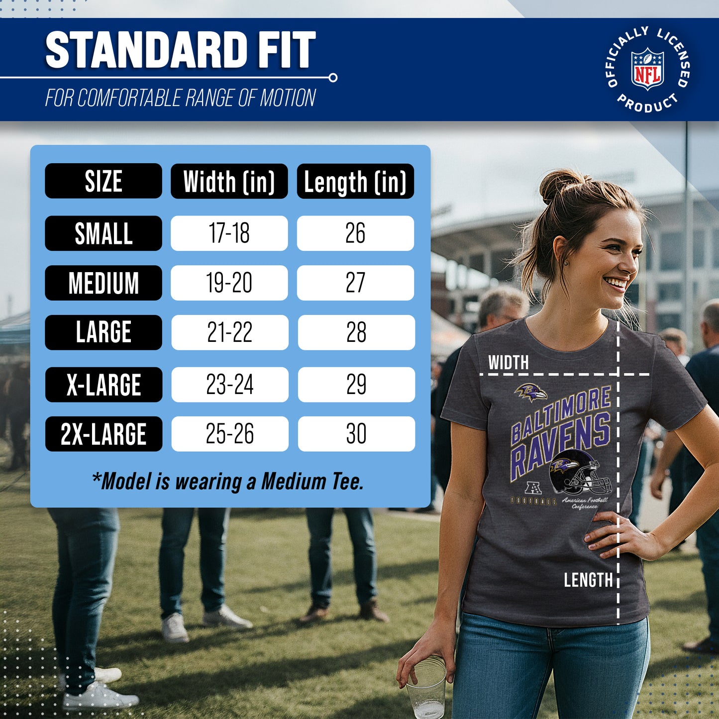 Baltimore Ravens NFL Womens Distressed Helmet Tag-Less Soft T-Shirt - Heather Charcoal