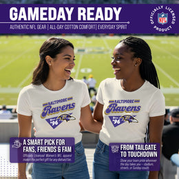 Baltimore Ravens NFL Womens Vintage Charm Tag-Less Soft T-Shirt - Birch