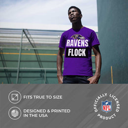 Baltimore Ravens NFL Adult Team Slogan Unisex T-Shirt - Purple
