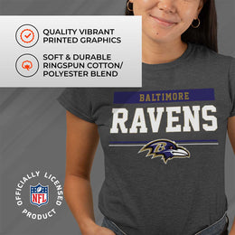 Baltimore Ravens NFL Women's Team Block Charcoal Tagless T-Shirt - Charcoal