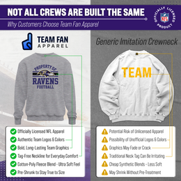 Baltimore Ravens NFL Adult Property Of Crewneck Fleece Sweatshirt - Sport Gray