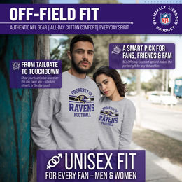 Baltimore Ravens NFL Adult Property Of Crewneck Fleece Sweatshirt - Sport Gray