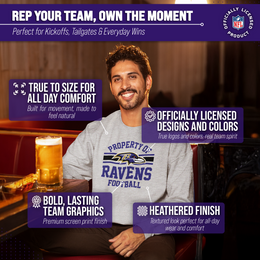 Baltimore Ravens NFL Adult Property Of Crewneck Fleece Sweatshirt - Sport Gray