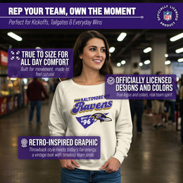 Baltimore Ravens NFL Womens Vintage Charm Slouchy Crewneck - Birch