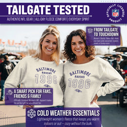 Baltimore Ravens NFL Womens Big Date Slouchy Crewneck - Natural