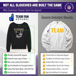 Baltimore Ravens NFL Womens Retro Triangle Slouchy Crewneck - Heather Charcoal