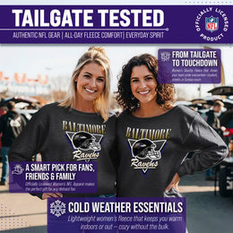 Baltimore Ravens NFL Womens Retro Triangle Slouchy Crewneck - Heather Charcoal