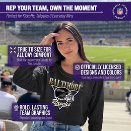 Baltimore Ravens NFL Womens Retro Triangle Slouchy Crewneck - Heather Charcoal