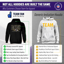 Baltimore Ravens NFL Adult Unisex Overtime Blueprint Soft Fleece Hooded Sweatshirt - Black