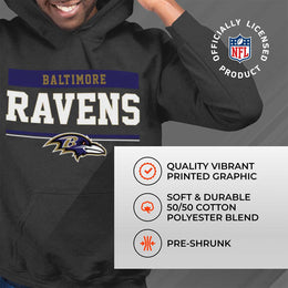 Baltimore Ravens NFL Adult Gameday Charcoal Hooded Sweatshirt - Charcoal