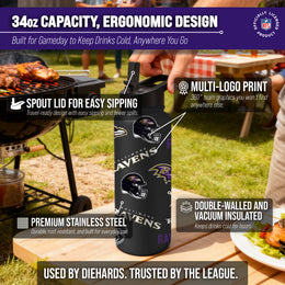 Baltimore Ravens NFL 34oz Quencher Stainless Steel Insulated Water Bottle - Black