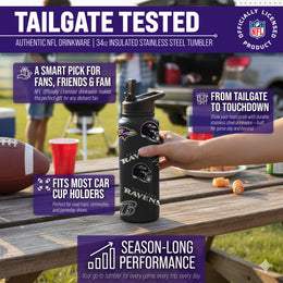 Baltimore Ravens NFL 34Oz Native Quencher Water Bottle - Black