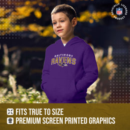 Baltimore Ravens NFL Youth Starting Fresh Hoodie- Pro Football Sweatshirt for Boys and Girls - Purple
