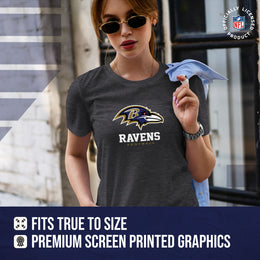 Baltimore Ravens Women's NFL Ultimate Fan Logo Short Sleeve T-Shirt - Black