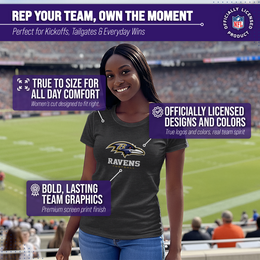 Baltimore Ravens Women's NFL Ultimate Fan Logo Short Sleeve T-Shirt - Black