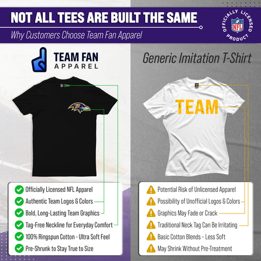 Baltimore Ravens NFL Pro Football Final Countdown Adult Cotton-Poly Short Sleeved T-Shirt For Men & Women - Black