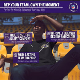 Baltimore Ravens NFL Pro Football Final Countdown Adult Cotton-Poly Short Sleeved T-Shirt For Men & Women - Black