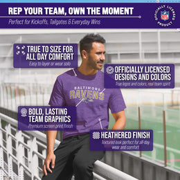 Baltimore Ravens NFL Starting Fresh Short Sleeve Heather T-Shirt - Purple