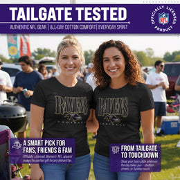 Baltimore Ravens NFL Womens Overtime Blueprint Tag-Less T-Shirt - Black