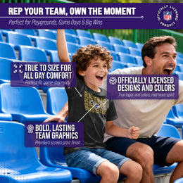 Baltimore Ravens NFL Youth Repeating Logo Football T-Shirt Unisex Tag Free Comfortable - Black